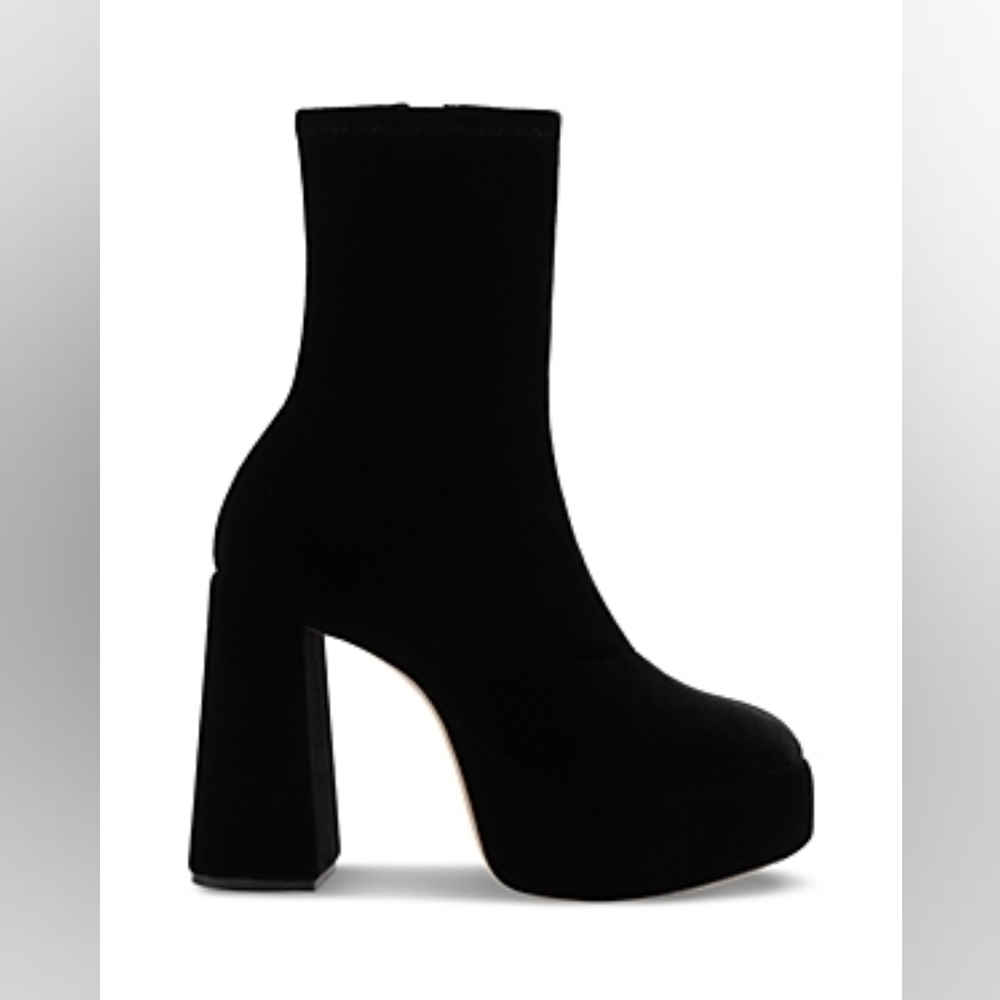 Larroude Women's Dolly Stretch Velvet Platform High Heel Boots 8.5 New $350